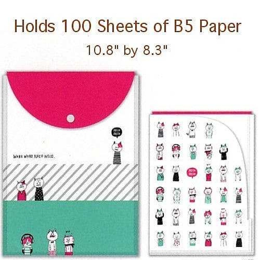 Stationery Kawaii Import | Mind Wave Ware Ware Neco Neco B5 Loose Leaf Case