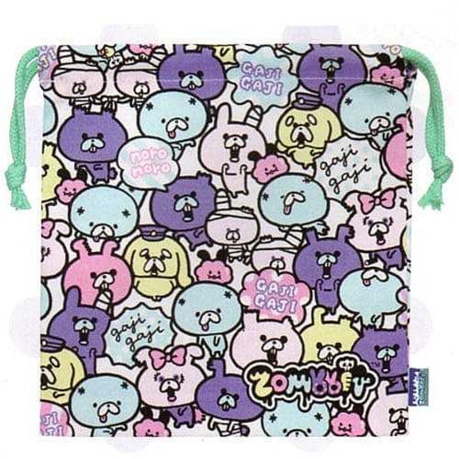 Styles Kawaii Import Drawstring Bags | San-X Zombbit 8" Draw String Pouch