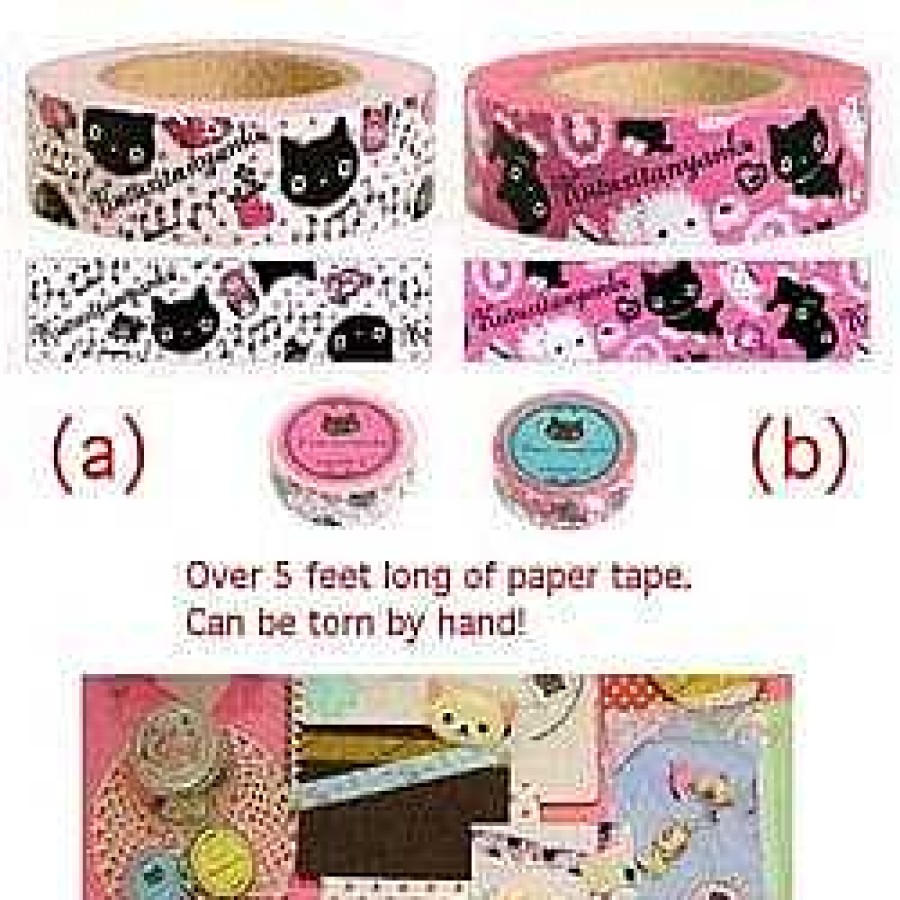 Stationery Kawaii Import San-X Stickers & Washi | Kutusita Nyanko Washi Tapes