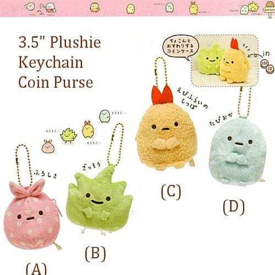 Styles Kawaii Import Coin Purses | San-X Sumikko Gurashi 3.5" Plushy Keychain Coin Purses With Keychain