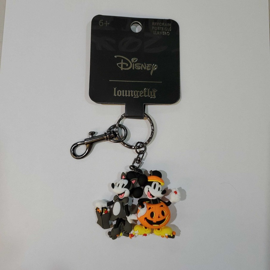 Styles Loungefly | Loungefly Disney Mickey And Minnie Halloween 3D Molded Keychain