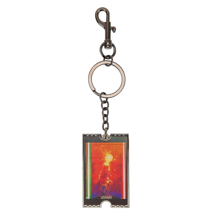 Styles Loungefly | Loungefly Star Wars Return Of The Jedi 40Th Anniversary World Premiere Ticket Lenticular Keychain