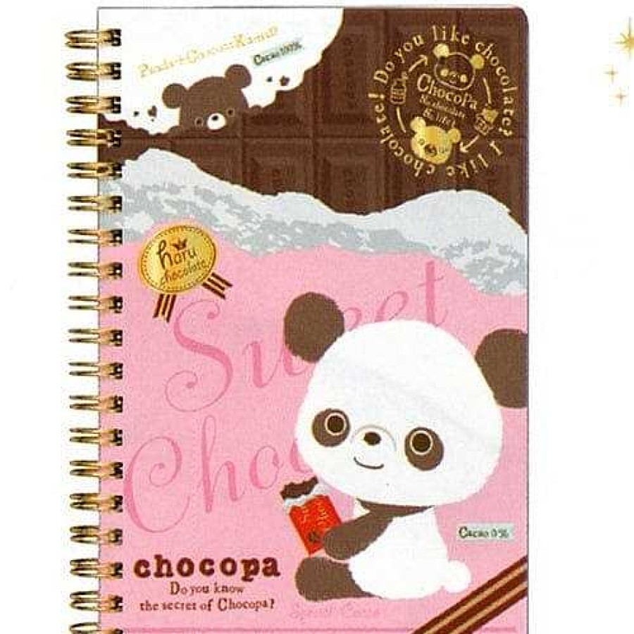 Stationery Kawaii Import Spiral Notebooks | San-X Chocopa Panda B6 Hard Cover Spiral Notebook: Chocolate Bar