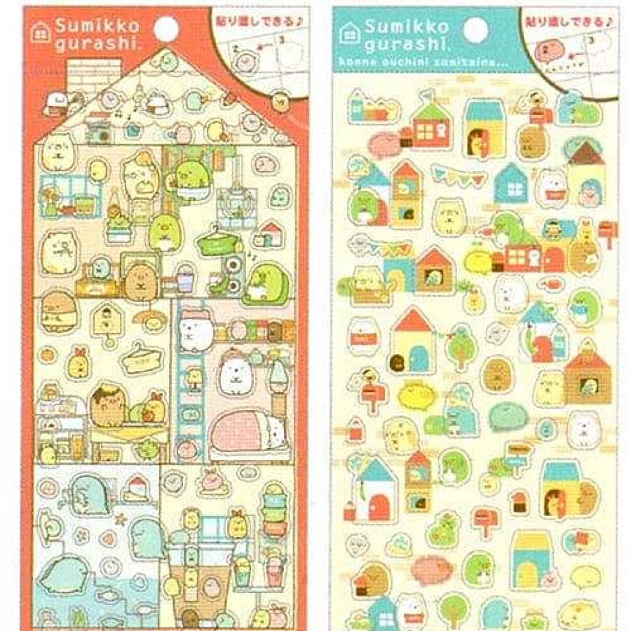 Stationery Kawaii Import San-X Stickers & Washi | San-X Sumikko Gurashi "Things In The Corner" Our Dream Home Stickers