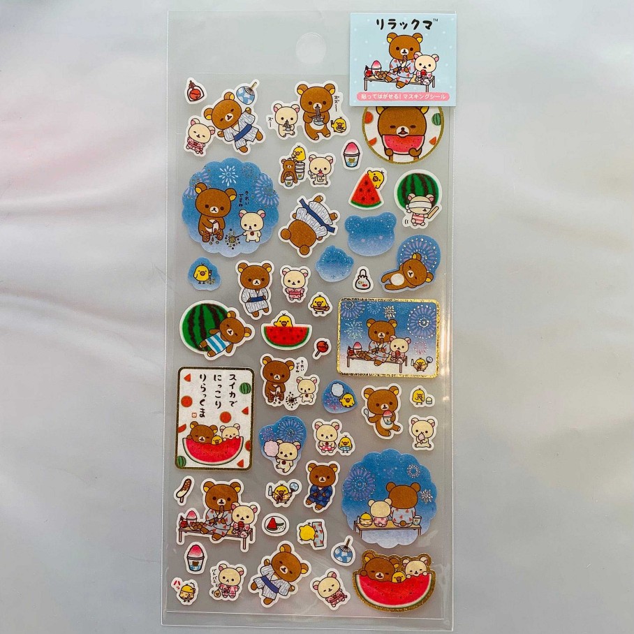 Stationery Kawaii Import San-X Stickers & Washi | San-X Rilakkuma Summer Vacation Stickers