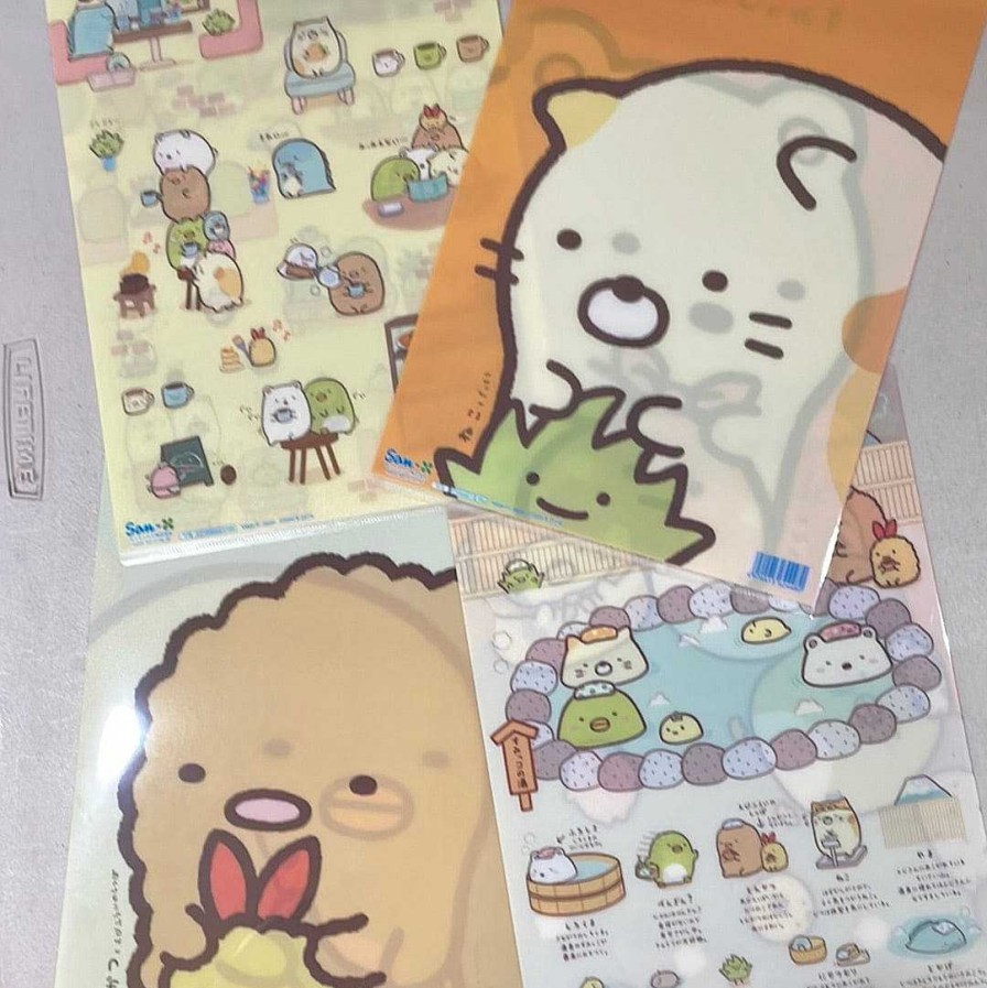 Stationery Kawaii Import | Sumikko Gurashi Vinyl A4 File Folders 4-Packs