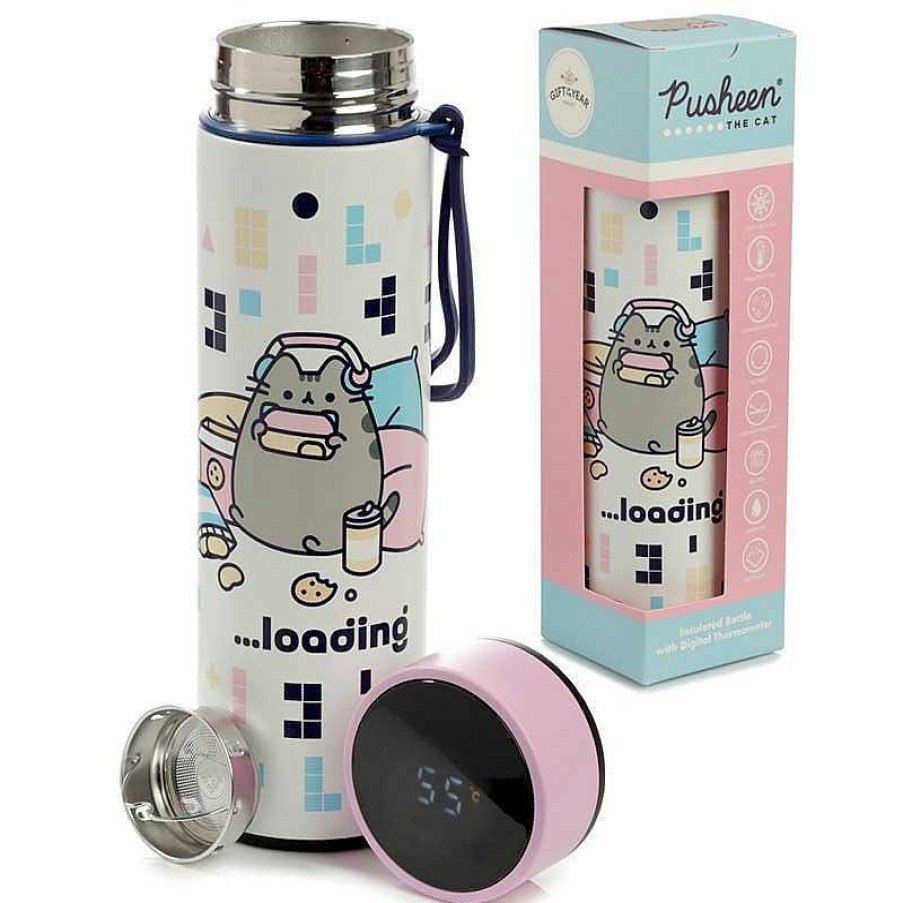 Homegoods Puckator Ltd | Pusheen Cat Gaming Thermal Bottle Digital Thermometer 450Ml