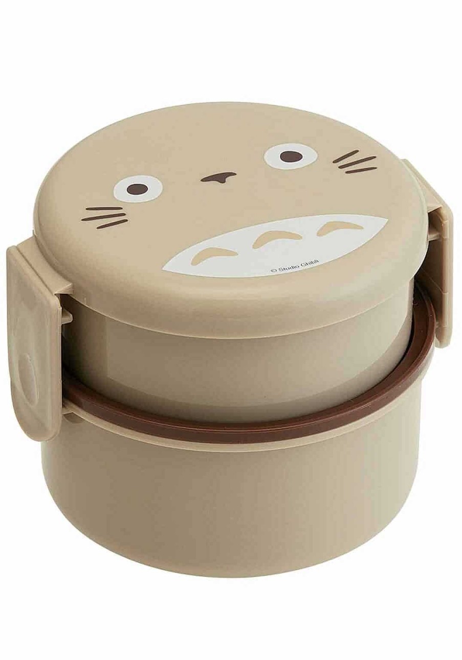 Homegoods Clever Idiots | Totoro 2-Layered Round Bento Lunch Box With Fork