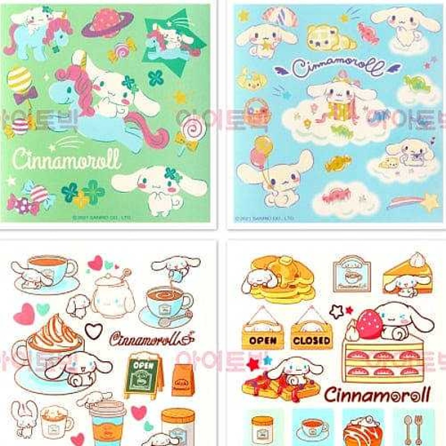 Stationery BeeCrazee Sanrio Stickers & Washi | Sweet Cinnamoroll Cafe 4-Style Stickers