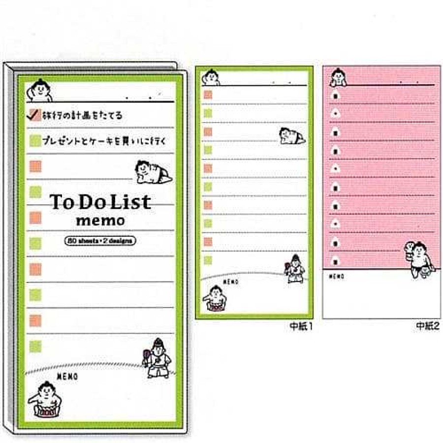 Stationery Kawaii Import | Mind Wave Sumo Wrestler To Do List Memo