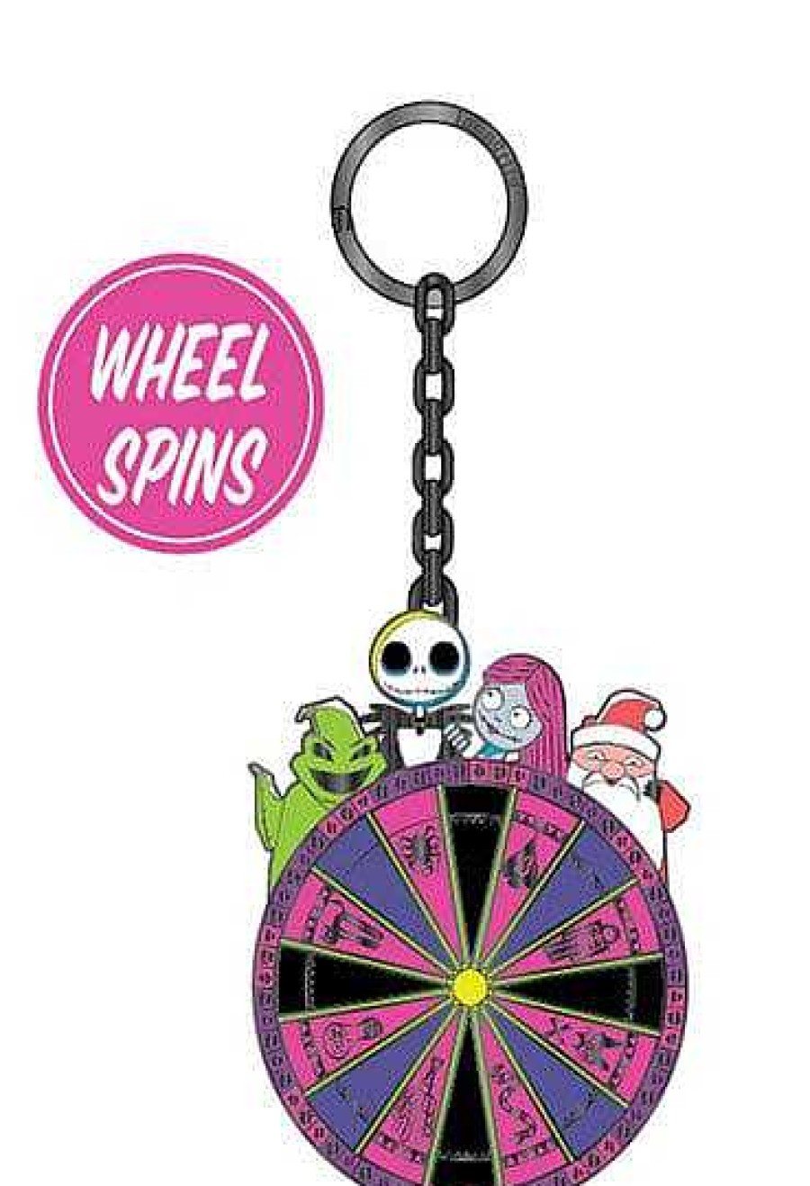 Styles Loungefly | Loungefly Nightmare Before Christmas Spinning Wheel Enamel Keychain