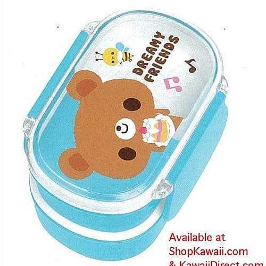 Homegoods Kawaii Import | Kamio Dreamy Friends 2-Layered Bento Box With Snap Closure: Bear