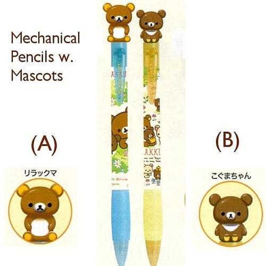 Stationery Kawaii Import Pencils | San-X Rilakkuma Relax Bear Mechanical Pencils With Mascots: Kogumachan & The Honey Forest