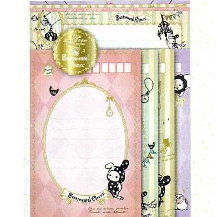 Stationery Kawaii Import Letter Sets | San-X Sentimental Circus Dreamy Land Quad Letter Set: Pink