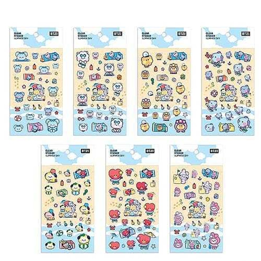 K-Pop BeeCrazee | Bt21 Minini Summer Sky Clear Stickers