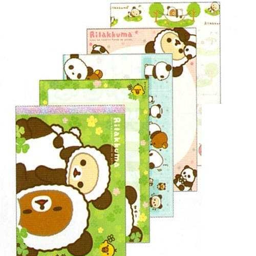 Stationery Kawaii Import Memos | San-X Rilakkuma Panda Bear Memo Pad: Green