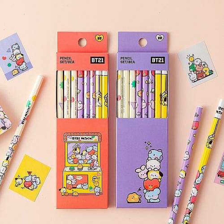 K-Pop BeeCrazee | Bt21 8 Piece Pencil Set