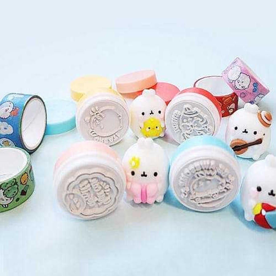 Stationery BeeCrazee Washi & Deco Tape | Molang Surprise Stamp & Washi Tape Sets