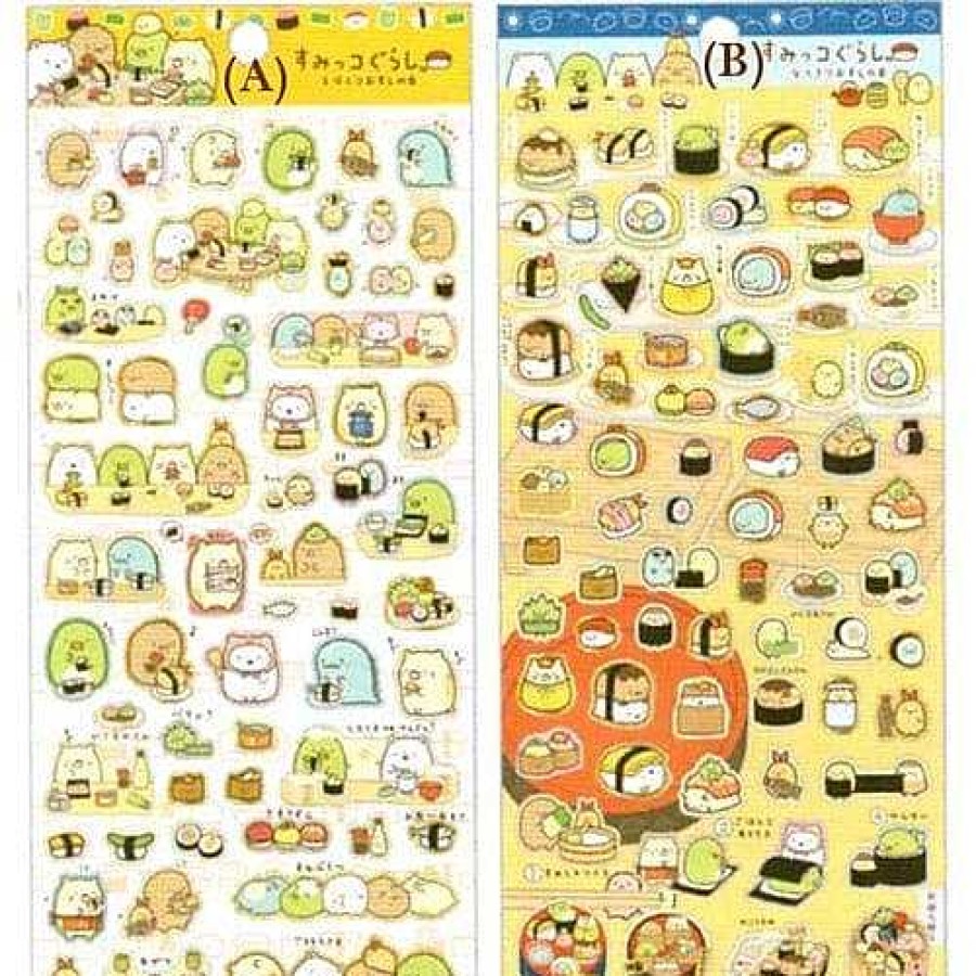 Stationery Kawaii Import San-X Stickers & Washi | San-X Sumikko Gurashi "Things In The Corner" Sushi House Stickers