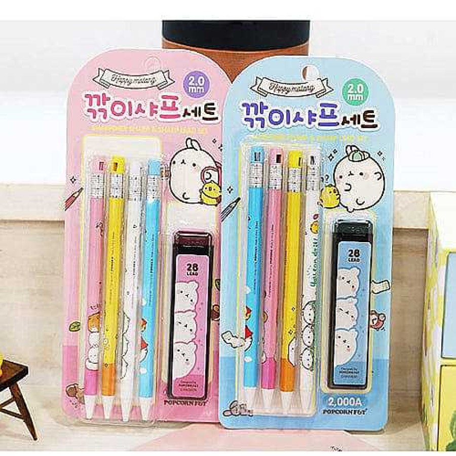 Stationery BeeCrazee Pencils | Molang Four Mechanical Pencils & 2.0-Mm Lead Set