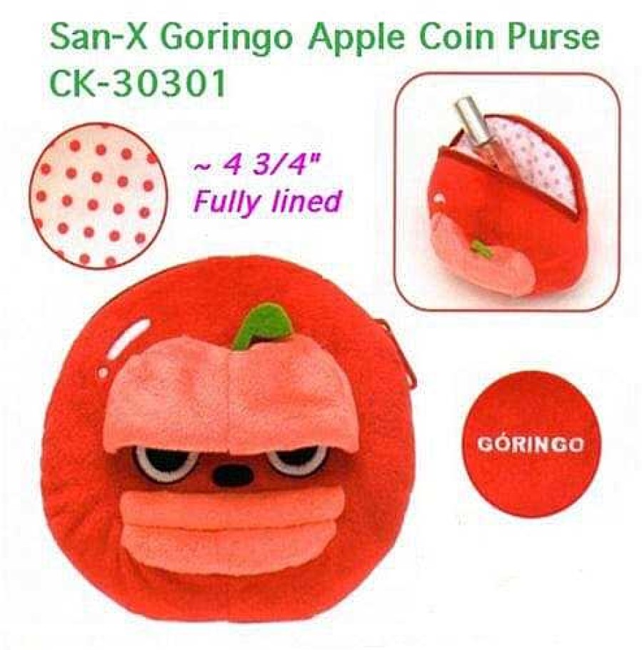 Styles Kawaii Import Coin Purses | San-X Goringo Apple Coin Purse: Red Apple "Gori"