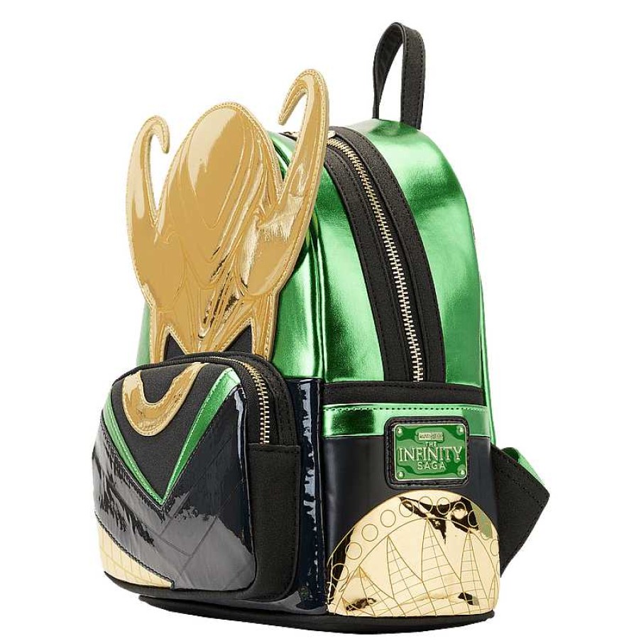 Styles Loungefly | Lf Marvel Shine Loki Metallic Cosplay Mini Backpack