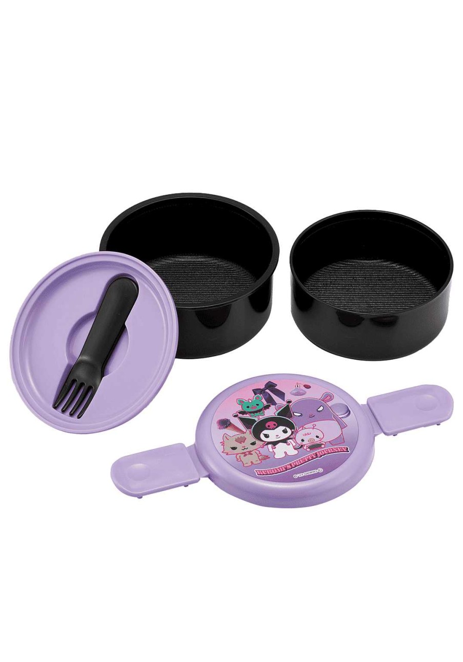 Homegoods Clever Idiots | Kuromi 2-Layered Round Bento Lunch Box With Fork