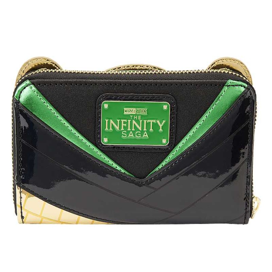 Styles Loungefly | Lf Marvel Shine Loki Metallic Cosplay Zip Around Wallet