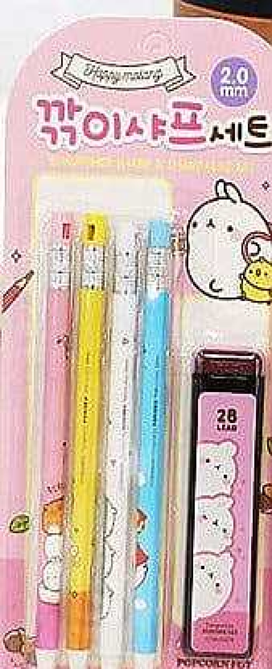 Stationery BeeCrazee Pencils | Molang Four Mechanical Pencils & 2.0-Mm Lead Set