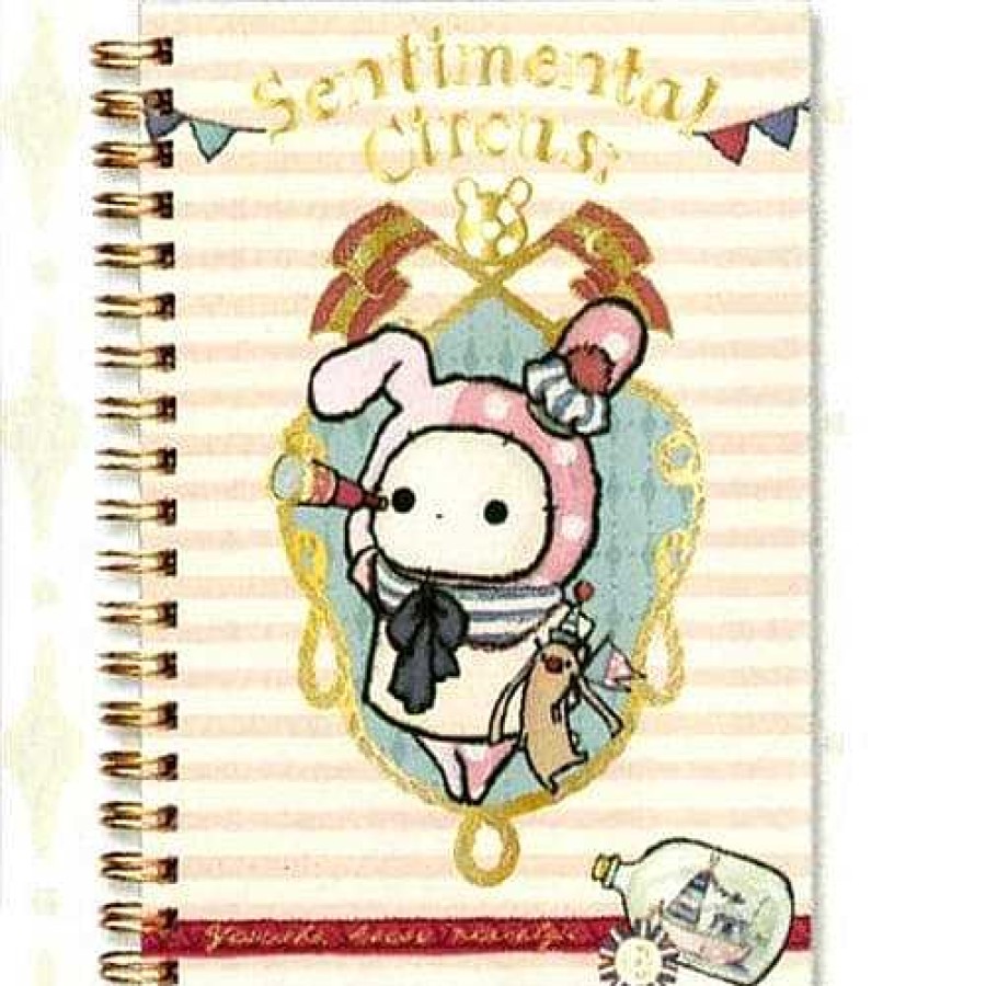 Stationery Kawaii Import Spiral Notebooks | San-X Sentimental Circus Sailor B6 Hard Cover Spiral Notebook: Pink