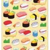 Stationery Kawaii Import Japanese Stickers | Kamio Mofu Mofu Seal: Sushi Fuzzy Stickers