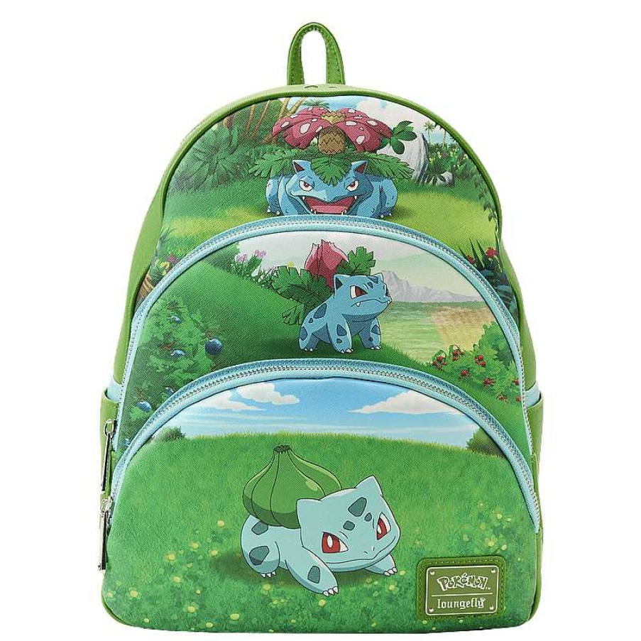 Styles Loungefly | Lf Pok Mon Bulbasaur Evolutions Triple Pocket Backpack