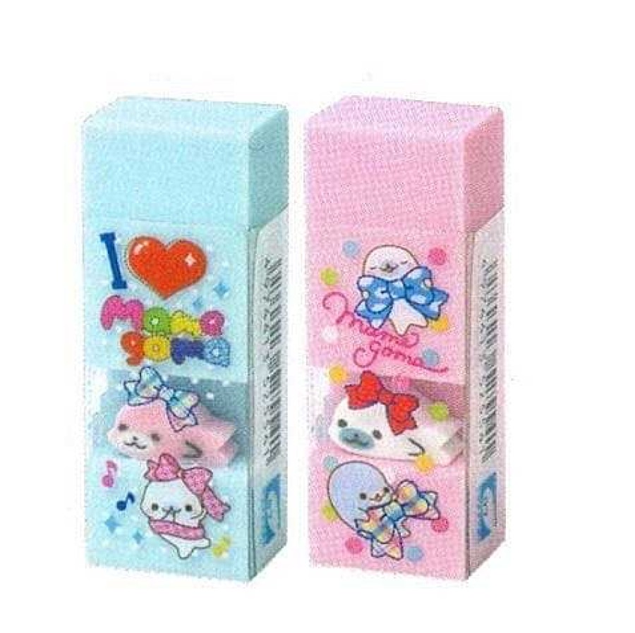 Stationery Kawaii Import Erasers | San-X I Heart Mamegoma Scented Erasers: Complete 2-Piece Set (2010)