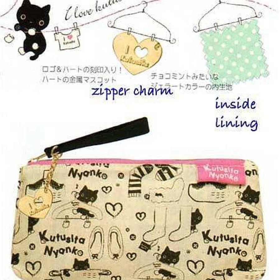 Styles Kawaii Import Pen Pouches | San-X Boots I Love Kutusita Pen & Makeup Pouch