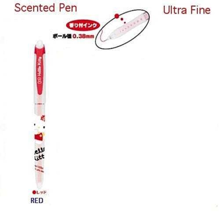 Stationery Kawaii Import Pens | Sanrio Hello Kitty Ultra-Fine Scented Pen - Red