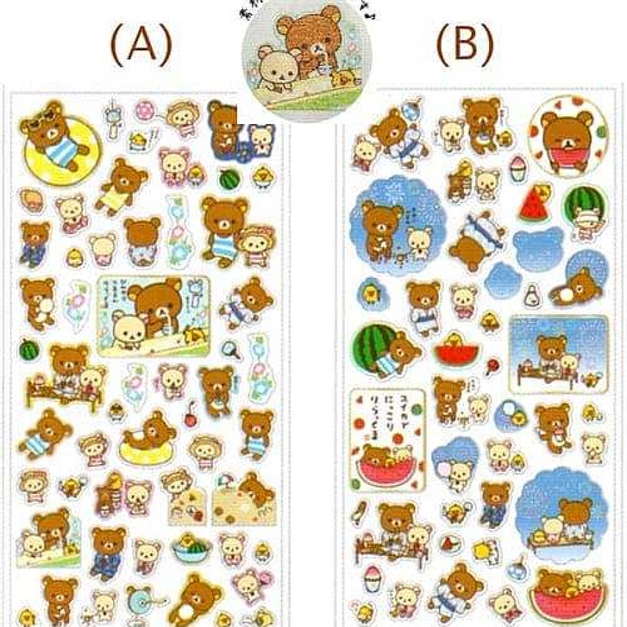 Stationery Kawaii Import San-X Stickers & Washi | San-X Rilakkuma Summer Vacation Stickers