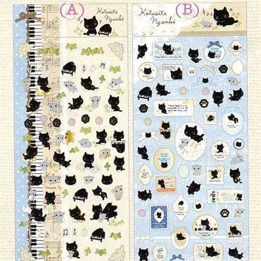 Stationery Kawaii Import San-X Stickers & Washi | San-X Kutusita Nyanko Stickers