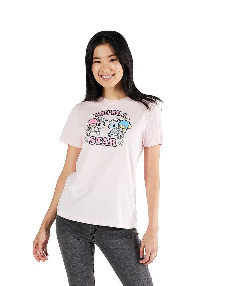 Styles TKDK Sanrio Apparel | Tokidoki You'Re A Star Little Twin Stars Pink Tee